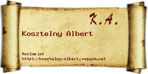 Kosztelny Albert névjegykártya